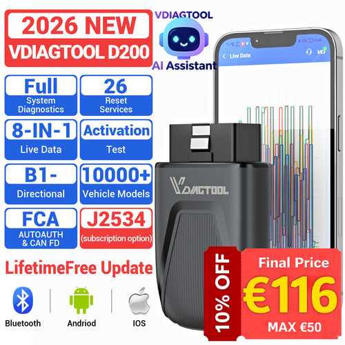 Vdiagtool d200 profi obd2 - d200,