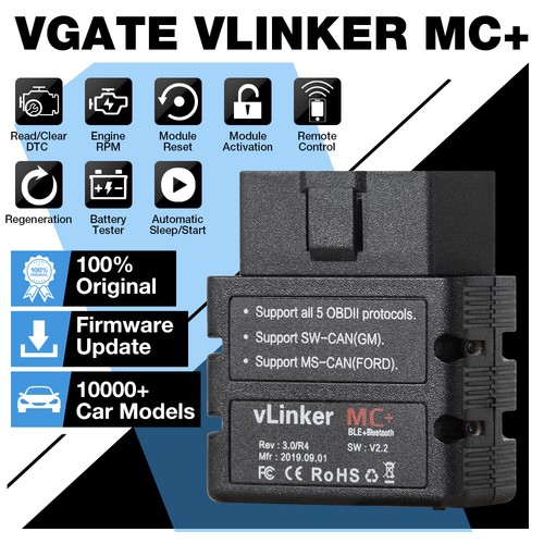 Vgate vlinker obd2 auto - mc/mc+,